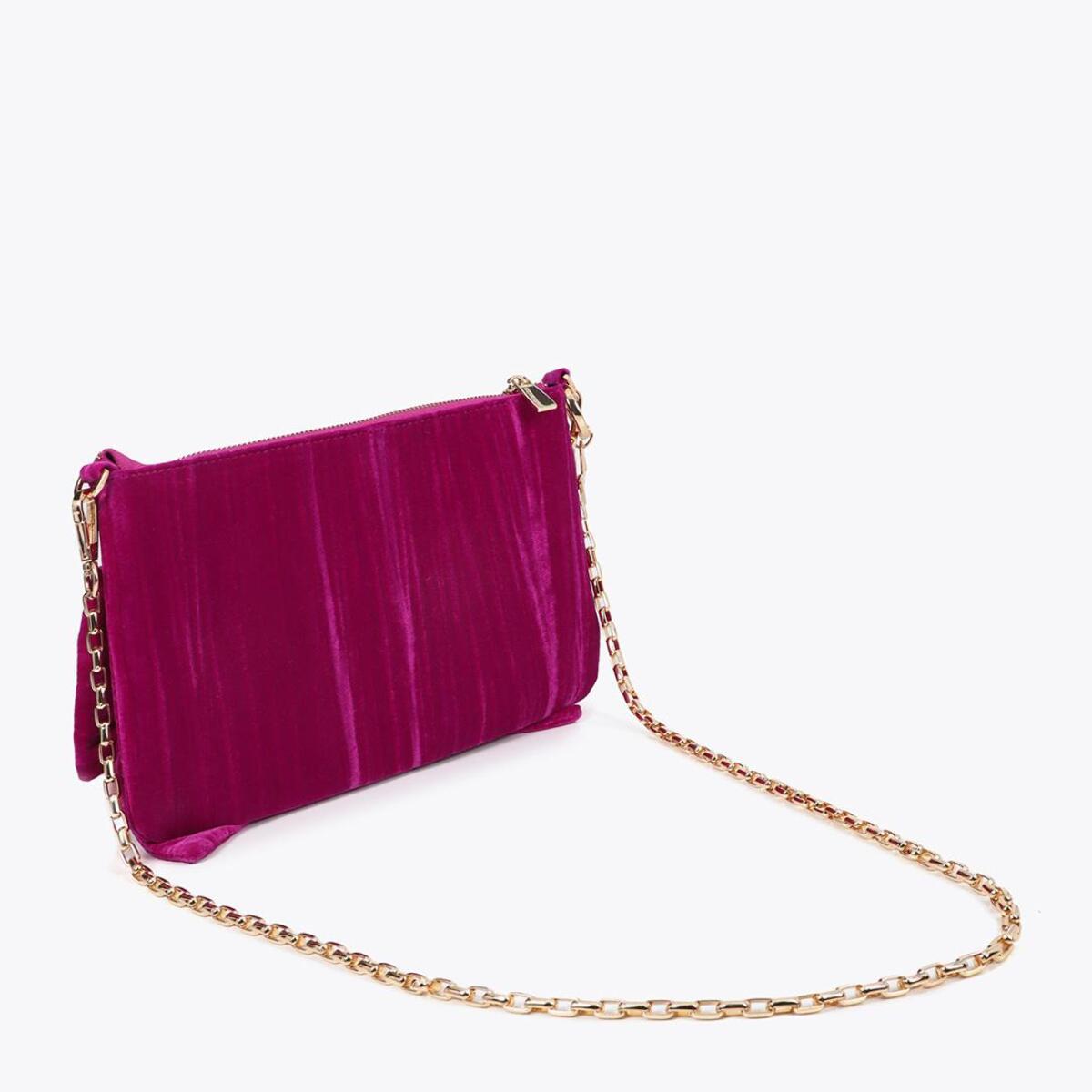 Borsa in velluto con fiocco frontale