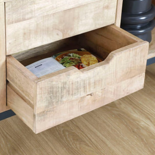 Buffet Boston -bois massif de manguier-couleur bahamas naturelles 155 x 85 x 35 cm