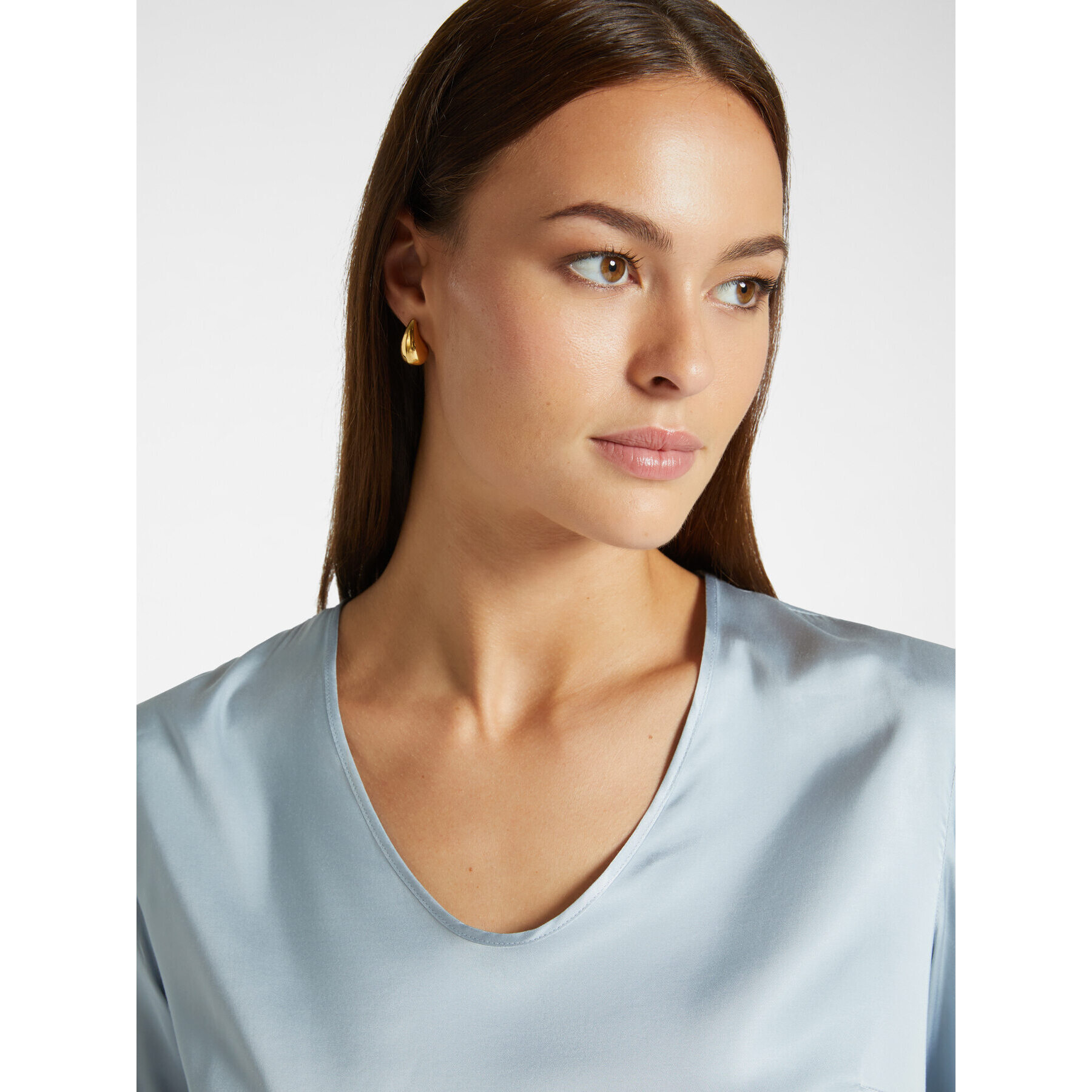 Elena Mirò - Blusa in raso - Azzurro