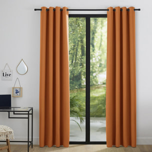 Lot de 2 rideaux occultant orange 140 x 260 cm