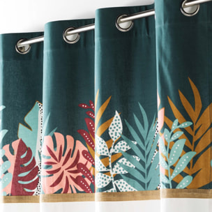 Rideau exotique en coton et jute - Blanc