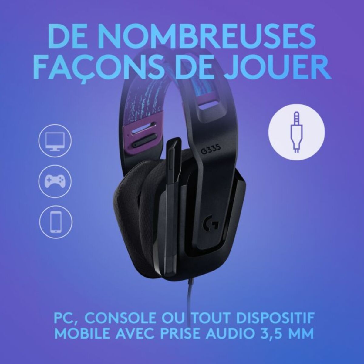 Casque gamer LOGITECH G335 noir