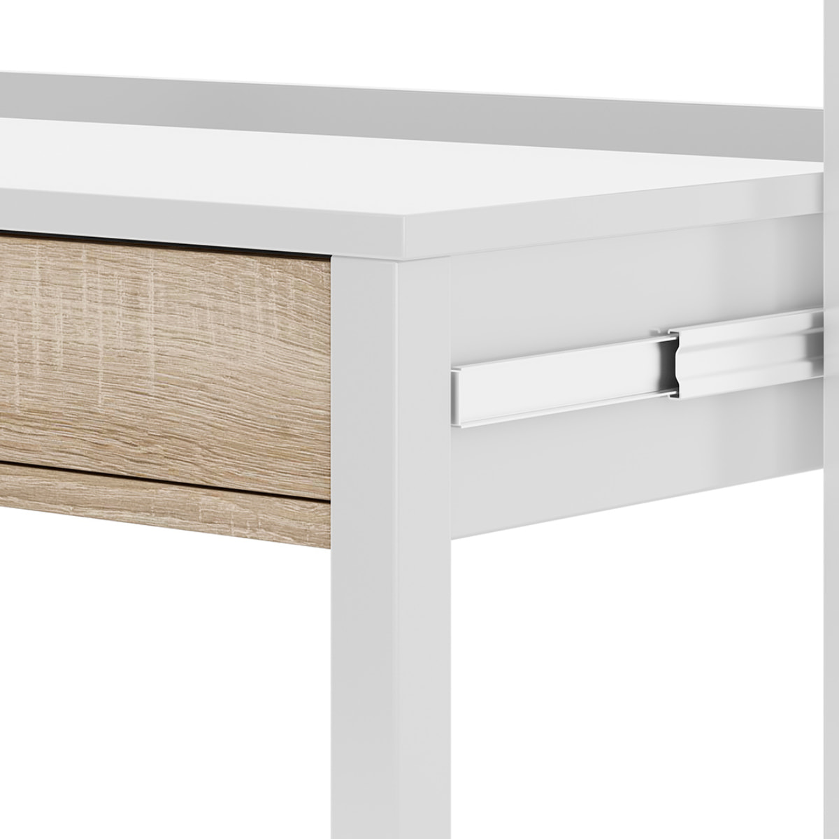 Mesa De Escritorio Extensible 88x99x36 Cm Roble Canadian/blanco