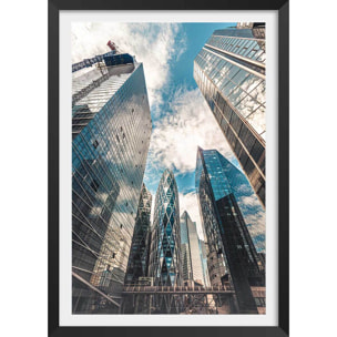 Affiche photo paris quartier la defense Affiche + cadre en bois - Noir