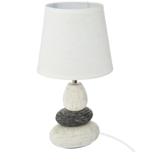 Lampe "Clary" - ivoire et taupe - céramique H33 cm