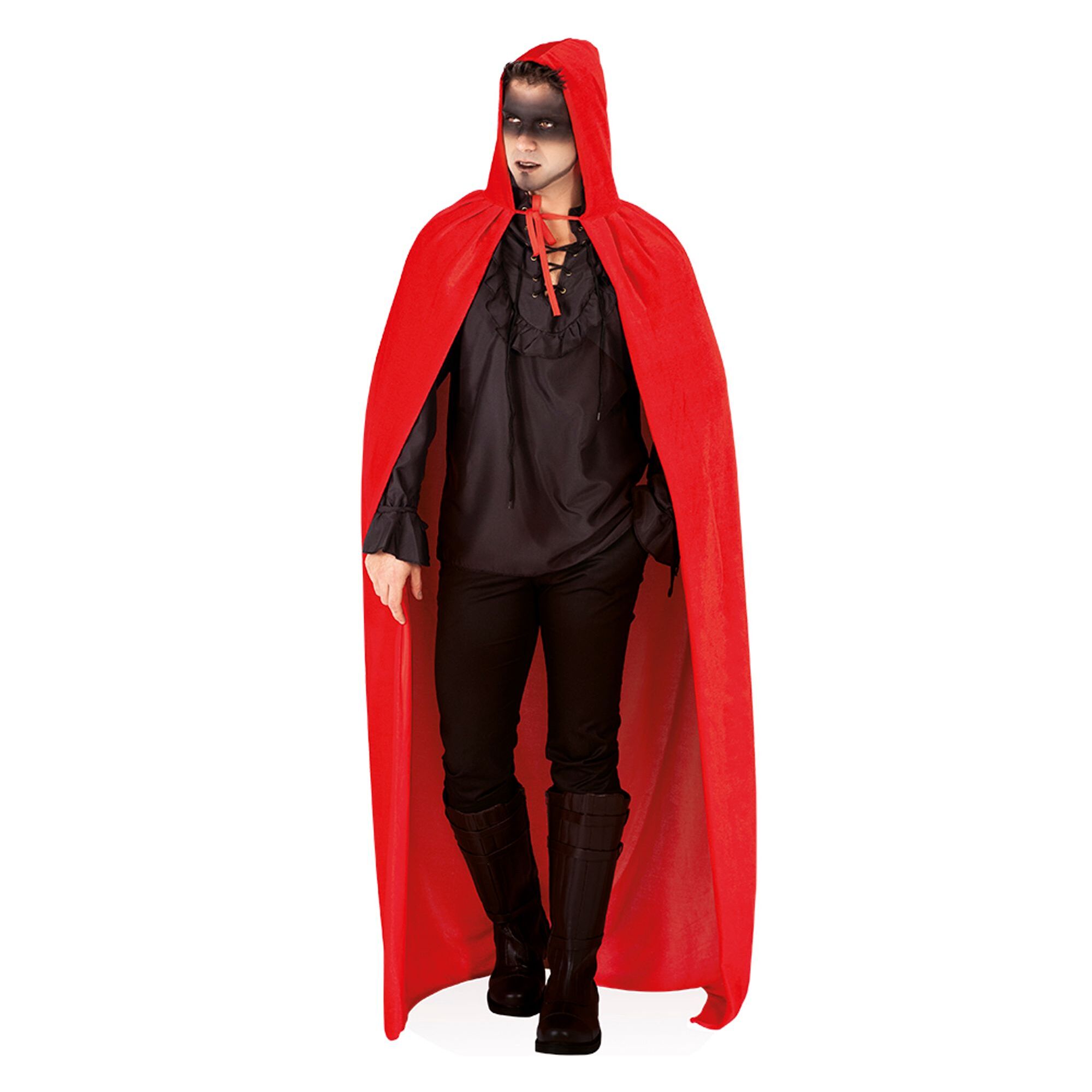 CAPA ROJA CON CAPUCHA EFECTO TERCIOPELO AD