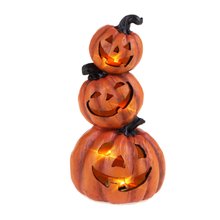 Zucche con Led - Pezzi 2 - Colore Bianco - 12,2x23,1Hx9,8cm - Bianchi Dino