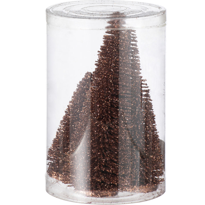 J-Line décoration sapin De Noël Paillettes - plastique - brun - boîte de 4