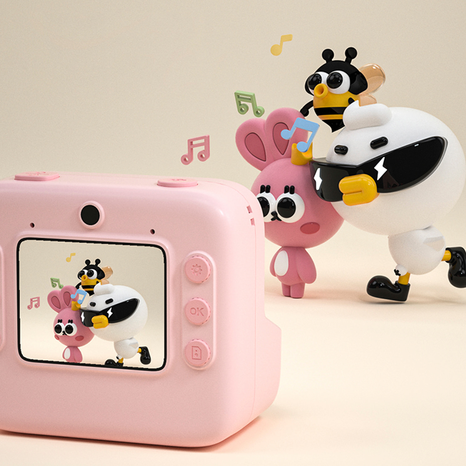 Fotocamera digitale K27 con foto da 40mpx e video FHD per bambini. Stampa istantanea delle tue foto preferite. Con flash.