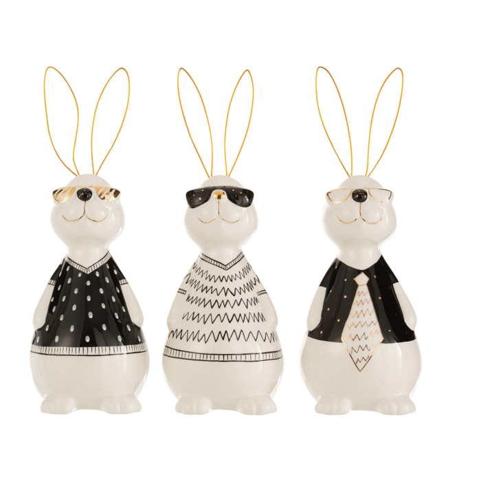 J-Line figurine Lapin Max - céramique - large - 3 pièces
