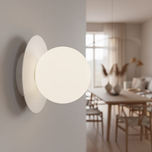 Lampada da parete Americana in acciaio bianco opaco