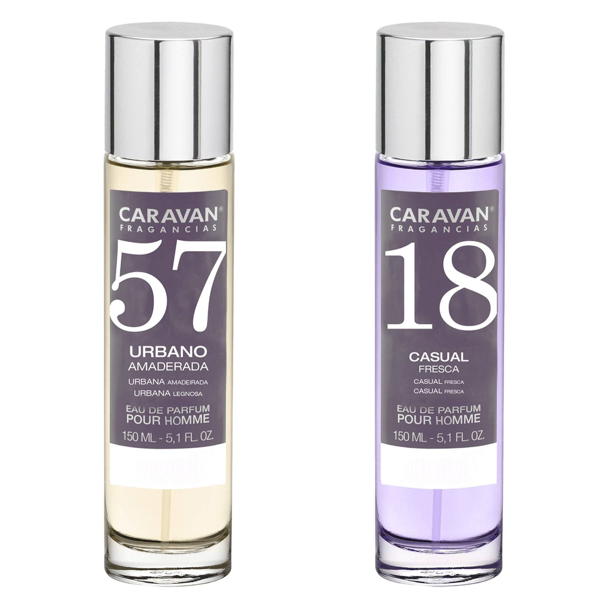 Caravan fragancias - caja de regalo con 2 perfumes: nº18 y nº57 de 150 ml, para hombre