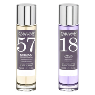 Caravan fragancias - caja de regalo con 2 perfumes: nº18 y nº57 de 150 ml, para hombre