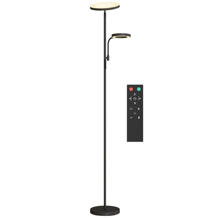 Lampadaire LED 42W dimmable 2700K-6500K 4 couleurs variation continue 4 modes scène télécommande noir