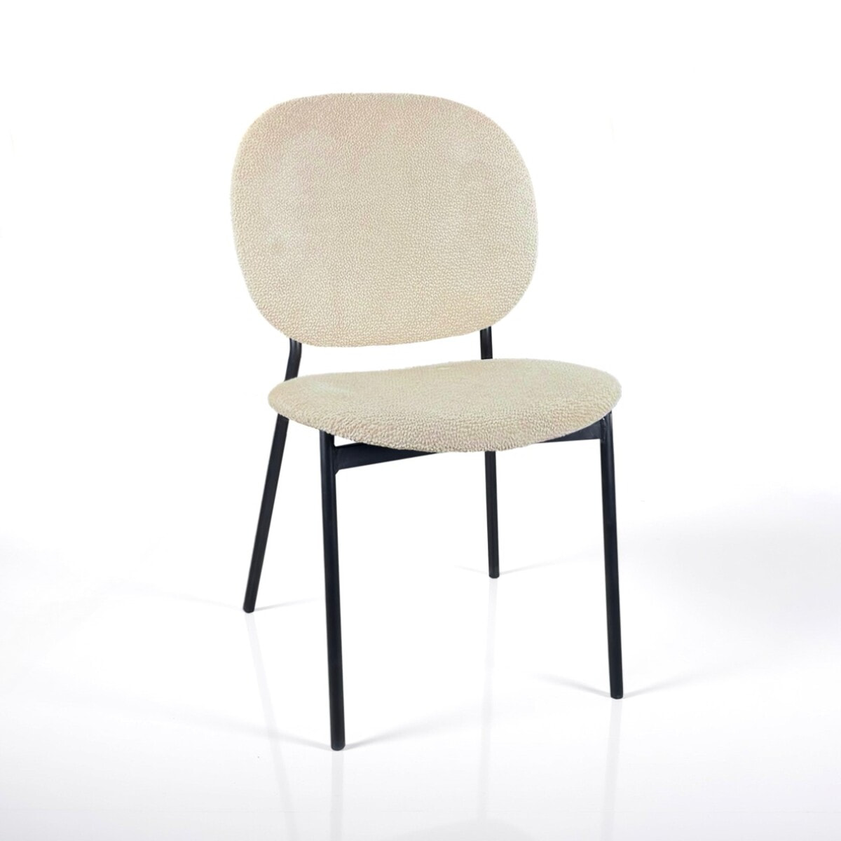Lot de 2 chaises de salle à manger Tomasucci WERZA, en tissu, beige, 58 × 47 × 81 cm