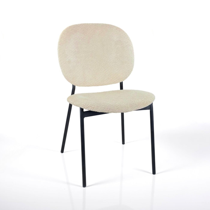 Lot de 2 chaises de salle à manger Tomasucci WERZA, en tissu, beige, 58 × 47 × 81 cm