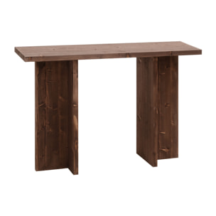 Consola de madera maciza en tono nogal de 120x80cm Alto: 35 Largo: 120 Ancho: 80