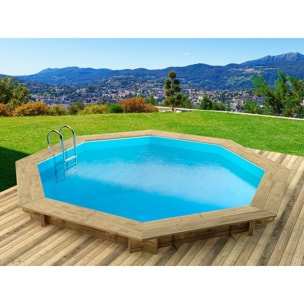 Piscine bois " Verona " - 5.10 x 1.20 m + Pompe à chaleur - Puissance 6.1 kW