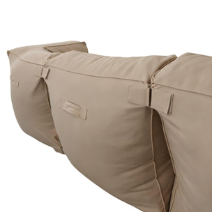 VERONE Salon de jardin modulable 5 places beige en tissu déperlant