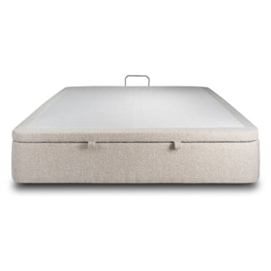 Sommier Coffre en tissu bouclette - Grand espace de rangement et ouverture facile - Montage rapide, adapté à tous les matelas - Hauteur Totale de 39cm - 2 places