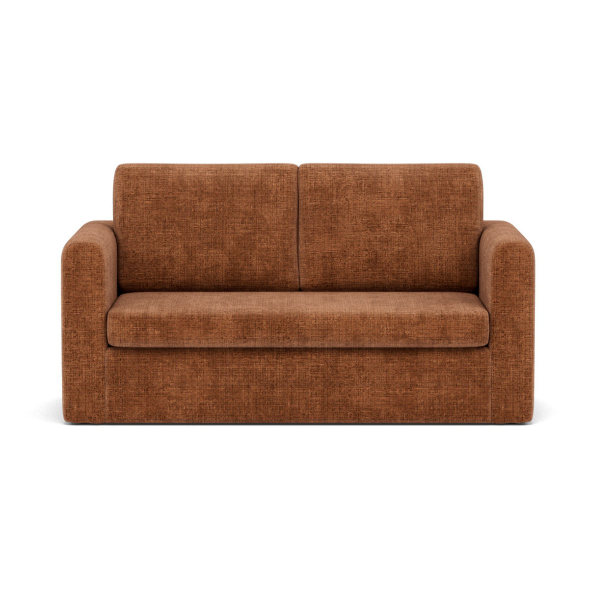 Marilia - Canapé 2 places convertible déplimousse en velours texturé - Terracotta