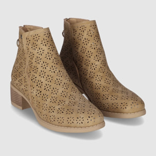 Botines de Piel Sintética - Cuero - Tacón: 3 cm