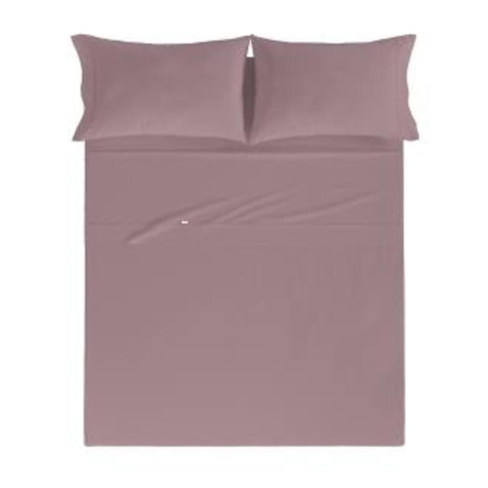 Drap plat PURE en coton percale - mauve