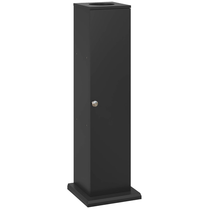 Support papier toilette - porte-papier toilette - armoire pour papier toilette - 3 niveaux + sortie papier MDF noir