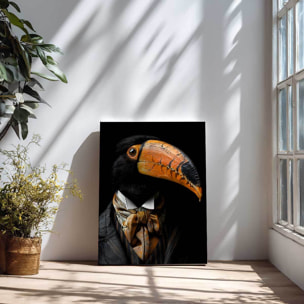 Tableau animaux habillés Toucan wild suits Toile imprimée
