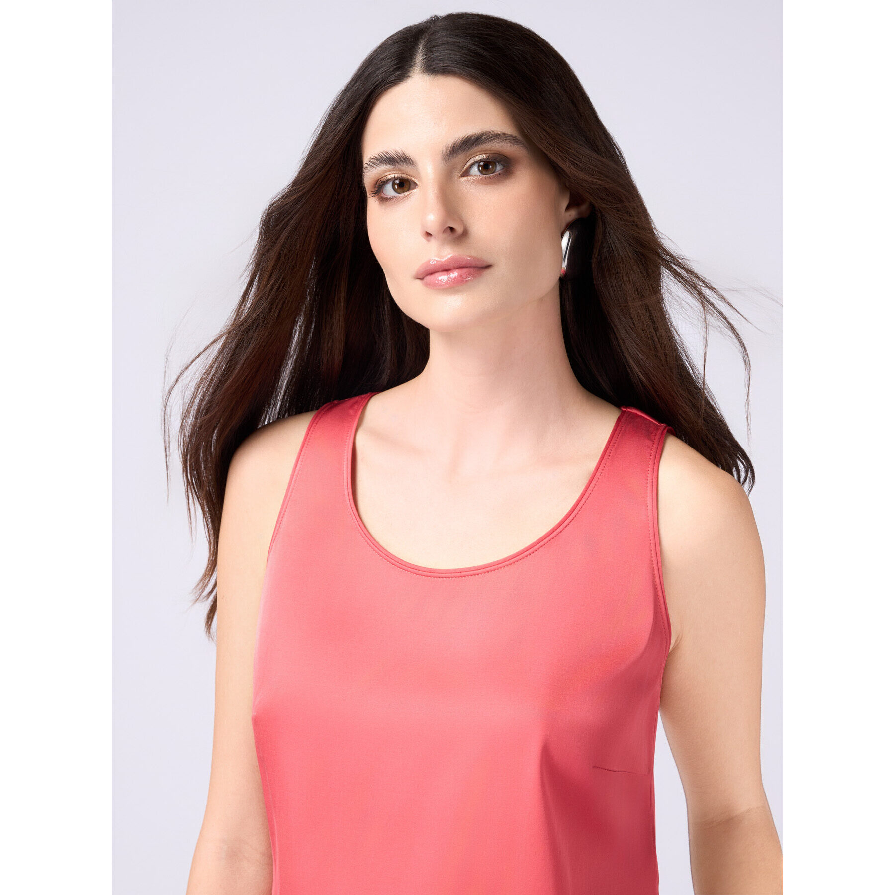 Oltre - Top in raso di viscosa - Rosso