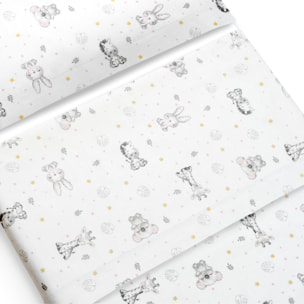 Triptico Minicuna Franela Modelo Koala Bco/Rosa