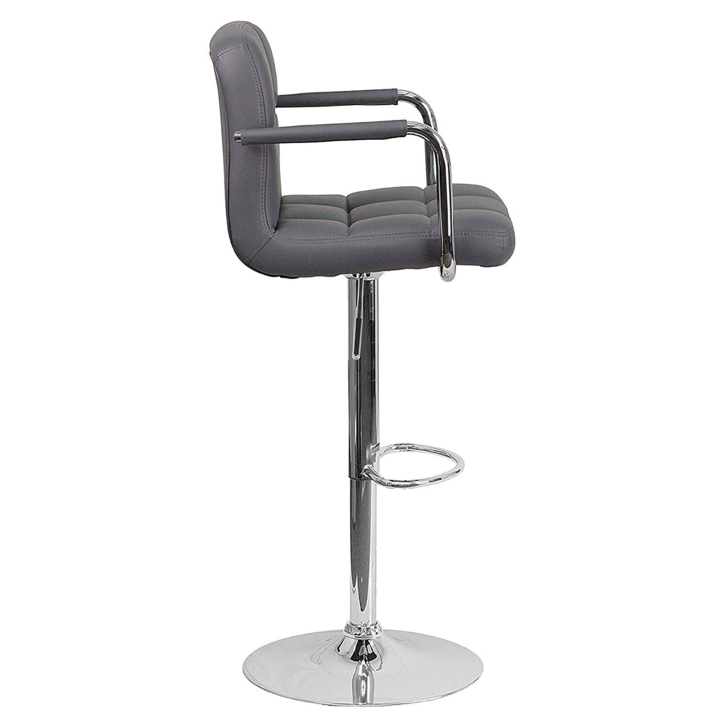 Lot de 2 tabourets de bar gris avec accoudoirs MIKE
