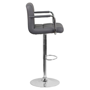 Lot de 2 tabourets de bar gris avec accoudoirs MIKE