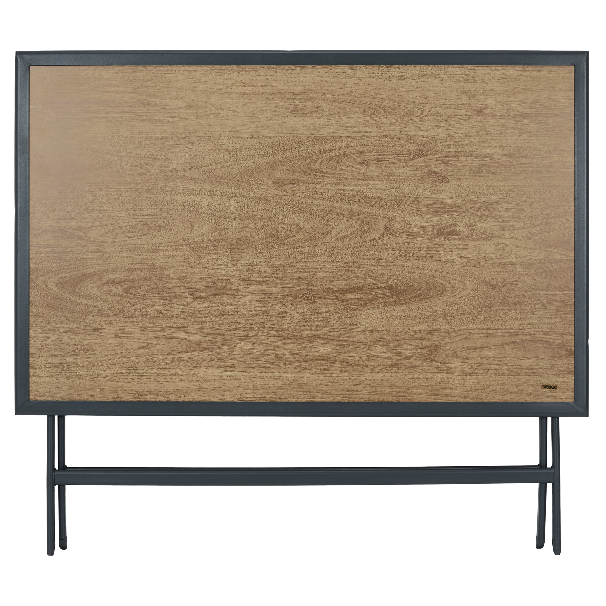 Table Metal Effet Bois Barcelone 110x70
