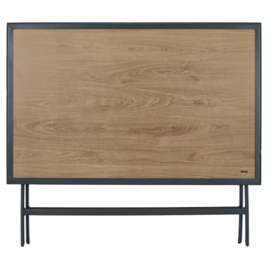 Table Metal Effet Bois Barcelone 110x70