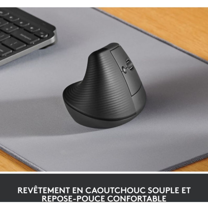 Souris sans fil LOGITECH Lift Ergonomique Silencieuse Graphite