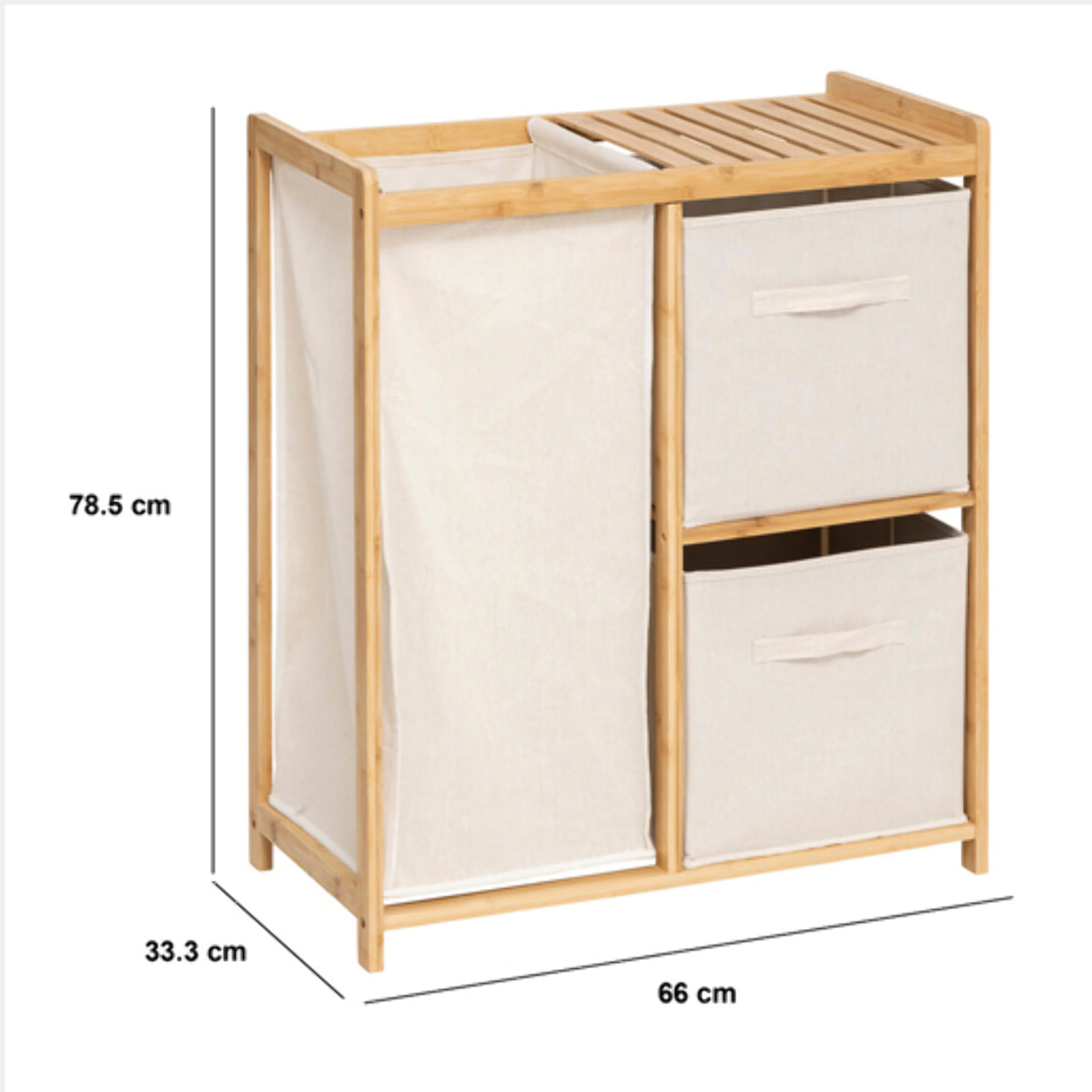 Étagère "Tidy Box" avec paniers en bambou marron 66x33,3cm