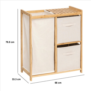 Étagère "Tidy Box" avec paniers en bambou marron 66x33,3cm