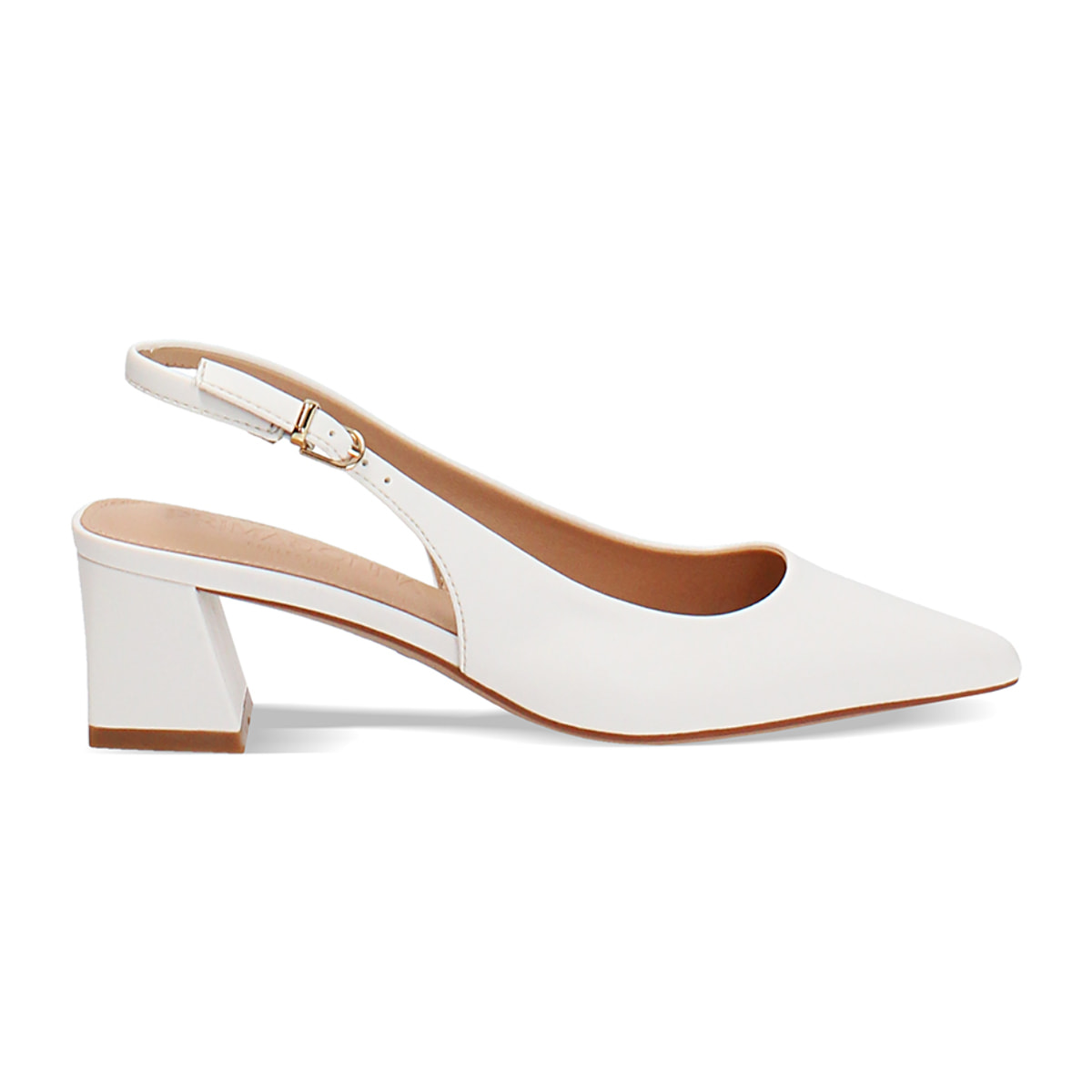 Zapato destalonado blanco tacón 4,9 cm