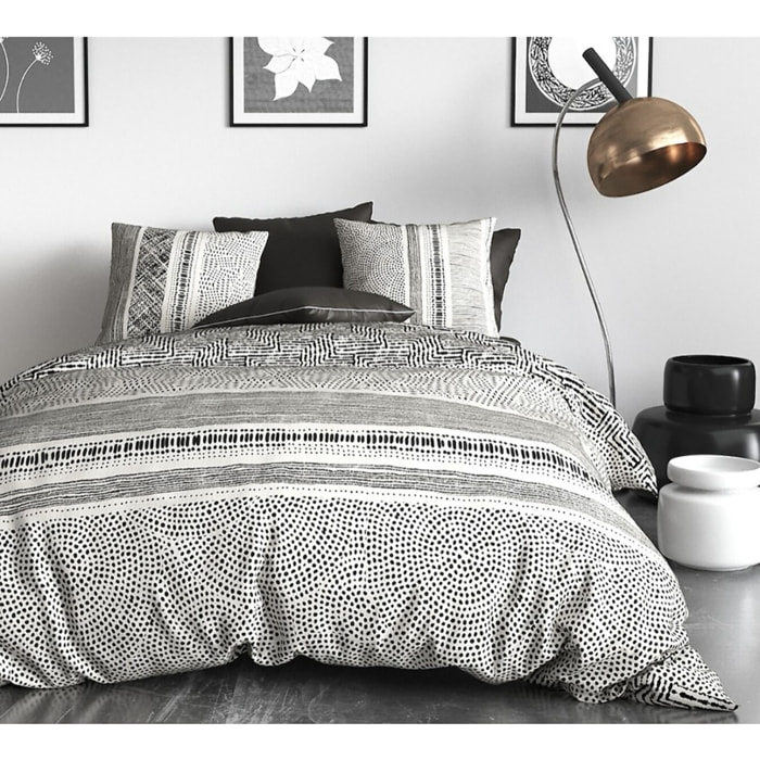 Parure housse de couette imprimée + 2 taies Lattice
