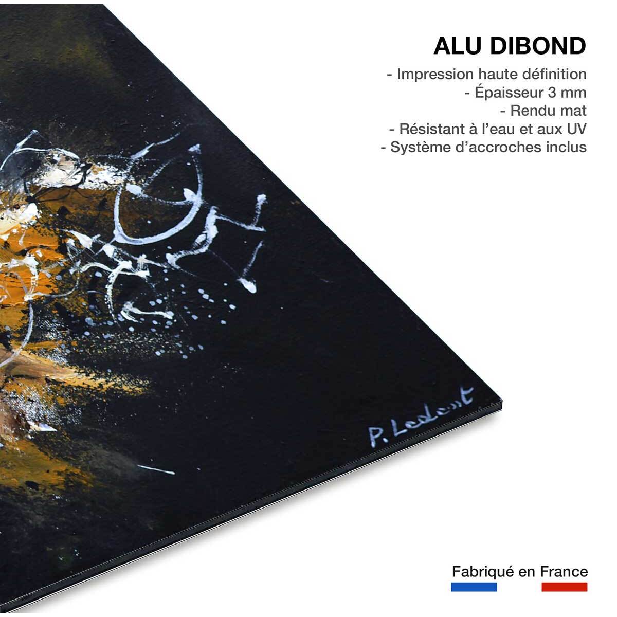 Tableau abstrait signature dorée Tableau alu Dibond