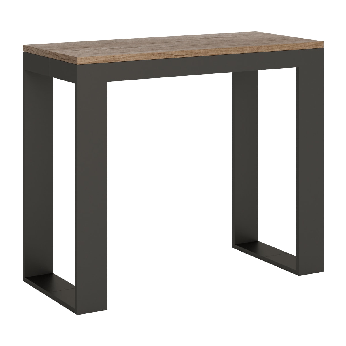 Console extensible 90x40/300 cm Tecno Evolution Chêne Nature cadre Anthracite