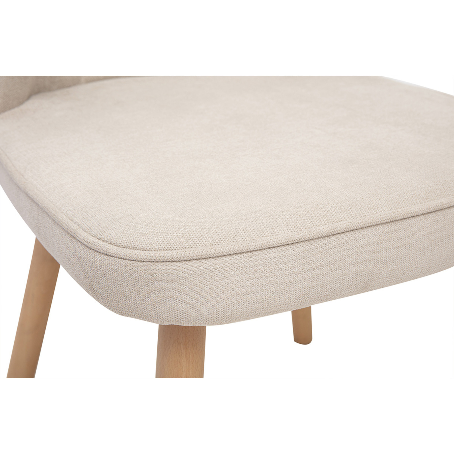 Chaises design en tissu effet velours beige et bois clair (lot de 2) FANETTE