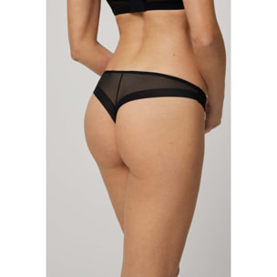 Perizoma con dettagli in tulle nero
