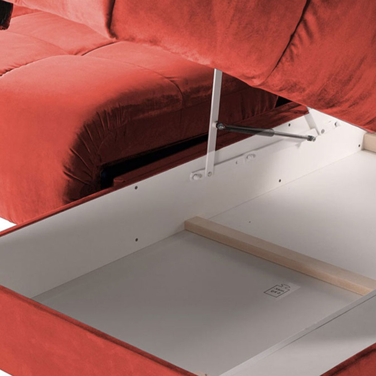 Canapé d'Angle Droit Convertible Velours Anacapri, 3 Places, Couchage Intégré, Coffre de Rangement, Repose-têtes Ajustables