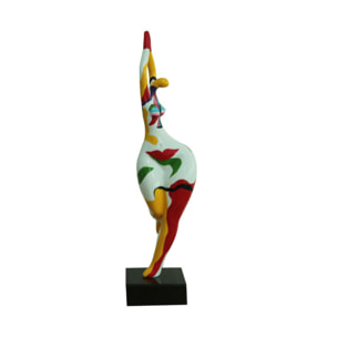 Statue femme en résine avec peinture multicolore H61cm - SPOSA 02