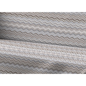 Telo Arredo Copritutto Grand Foulard Copridivano Copriletto 100% Cotone Disegno Baia Beige