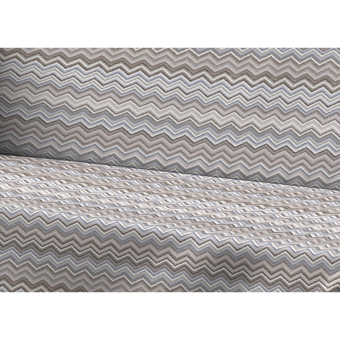 Telo Arredo Copritutto Grand Foulard Copridivano Copriletto 100% Cotone Disegno Baia Beige