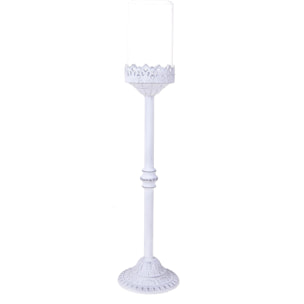 Candeliere Singolo .Altezza 55 Cm - Pezzi 1 - 12X55X12cm - Colore: Bianco - Bianchi Dino - Decori Casa E Complementi