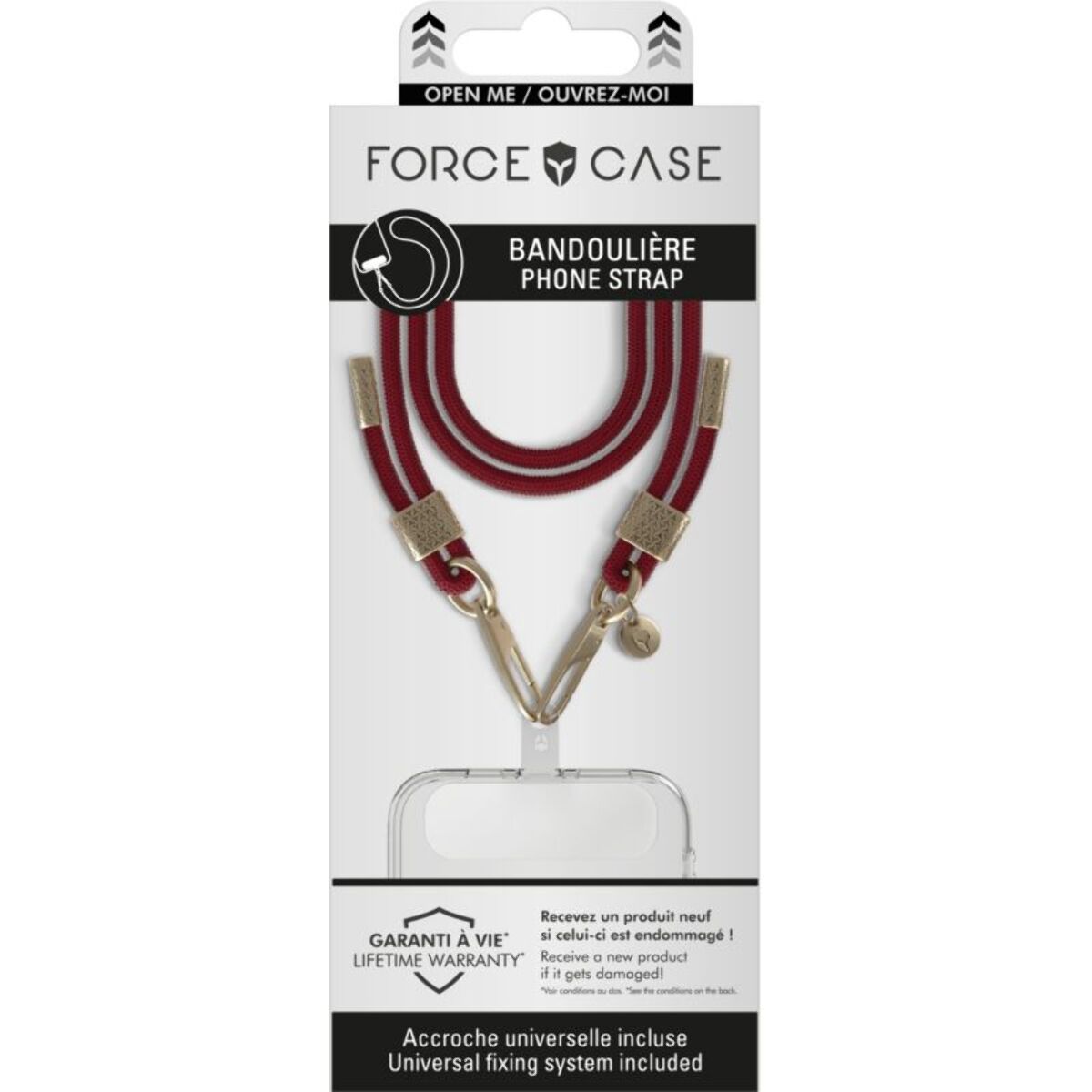 Cordon téléphone FORCE CASE Cordon Rouge
